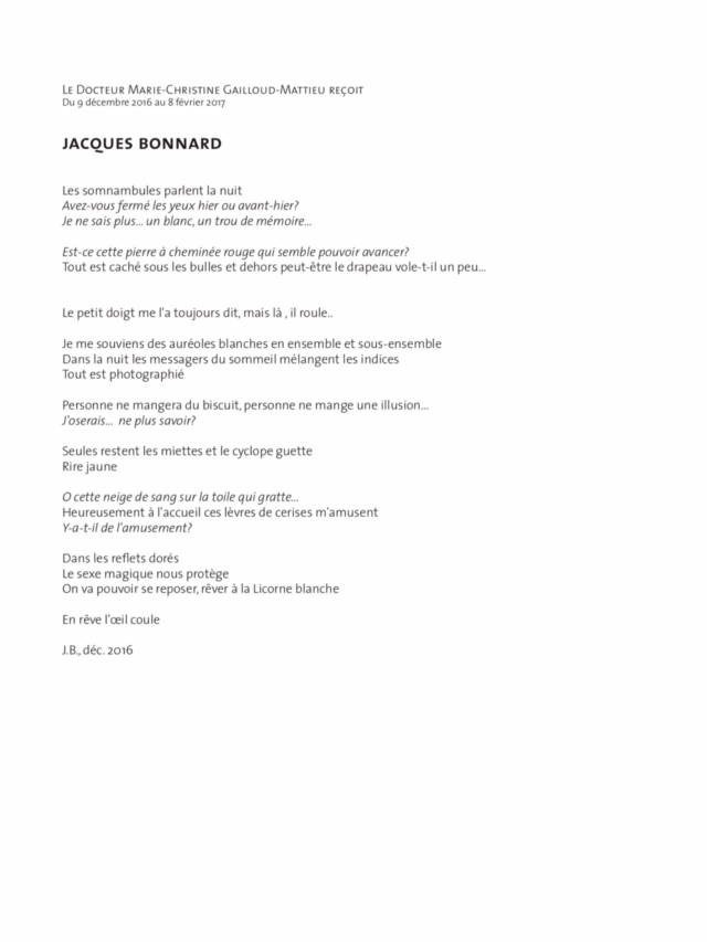Jacques Bonnard, texte