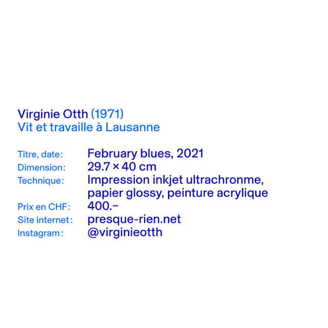 February Blues 1-28 – Valentin 61 soutient les artistes indépendants